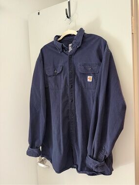 Carhartt Flame-Resistant Long-Sleeve Twill Shirt with Pocket Flaps for Men